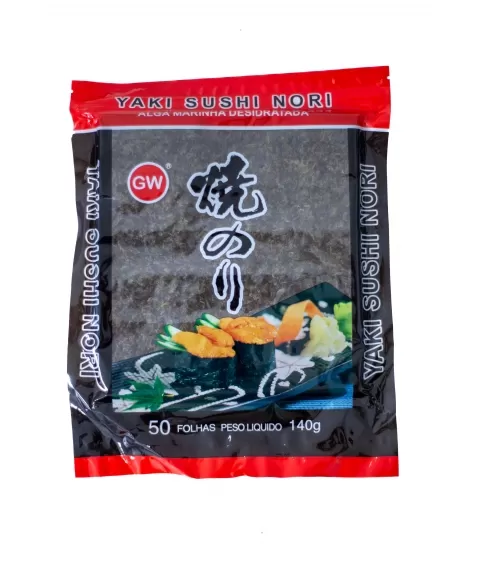 ALGA MARINHA YAKI NORI VERMELHA 5O FOLHAS GW