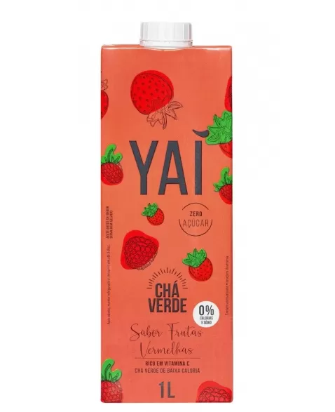 YAI CHA VERDE FRUTAS VERMELHAS 1LT