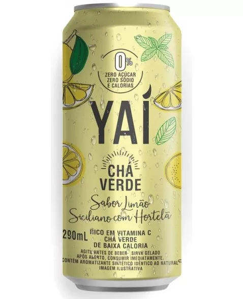 YAI CHA VERDE LIMAO SIC HORTELA 290ML