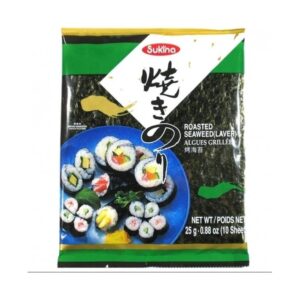 Nori Alga Marinha Para Sushi E Temaki Com 10 Folhas 25G - Sukina